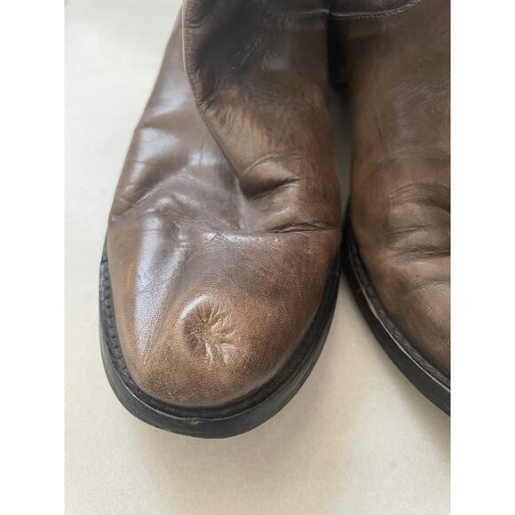 Charles David Boots Women Sz 38.5/8.5/9 Flat Knee High Leather Distressed FLAW - Picture 5 of 8